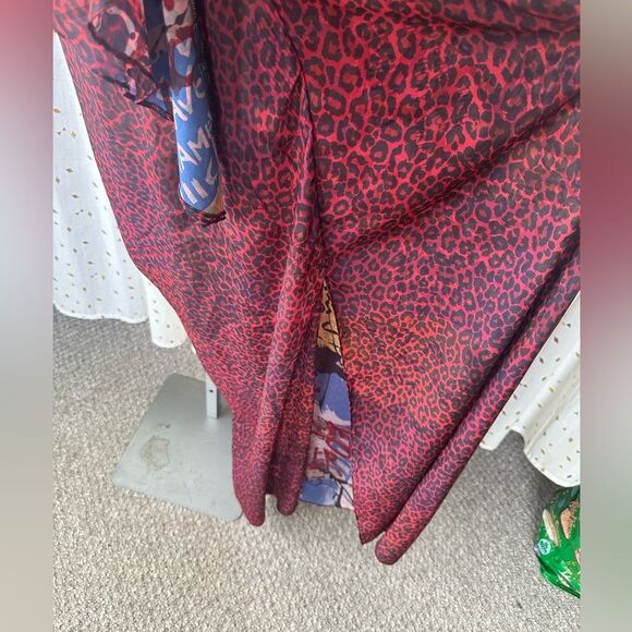 Andy (Ari) South Women's Flowy Drape Animal Print Spaghetti Strap NWT Dress S - Picture 4 of 5